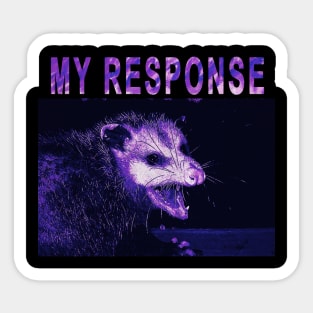 Purple Possum Response Sticker